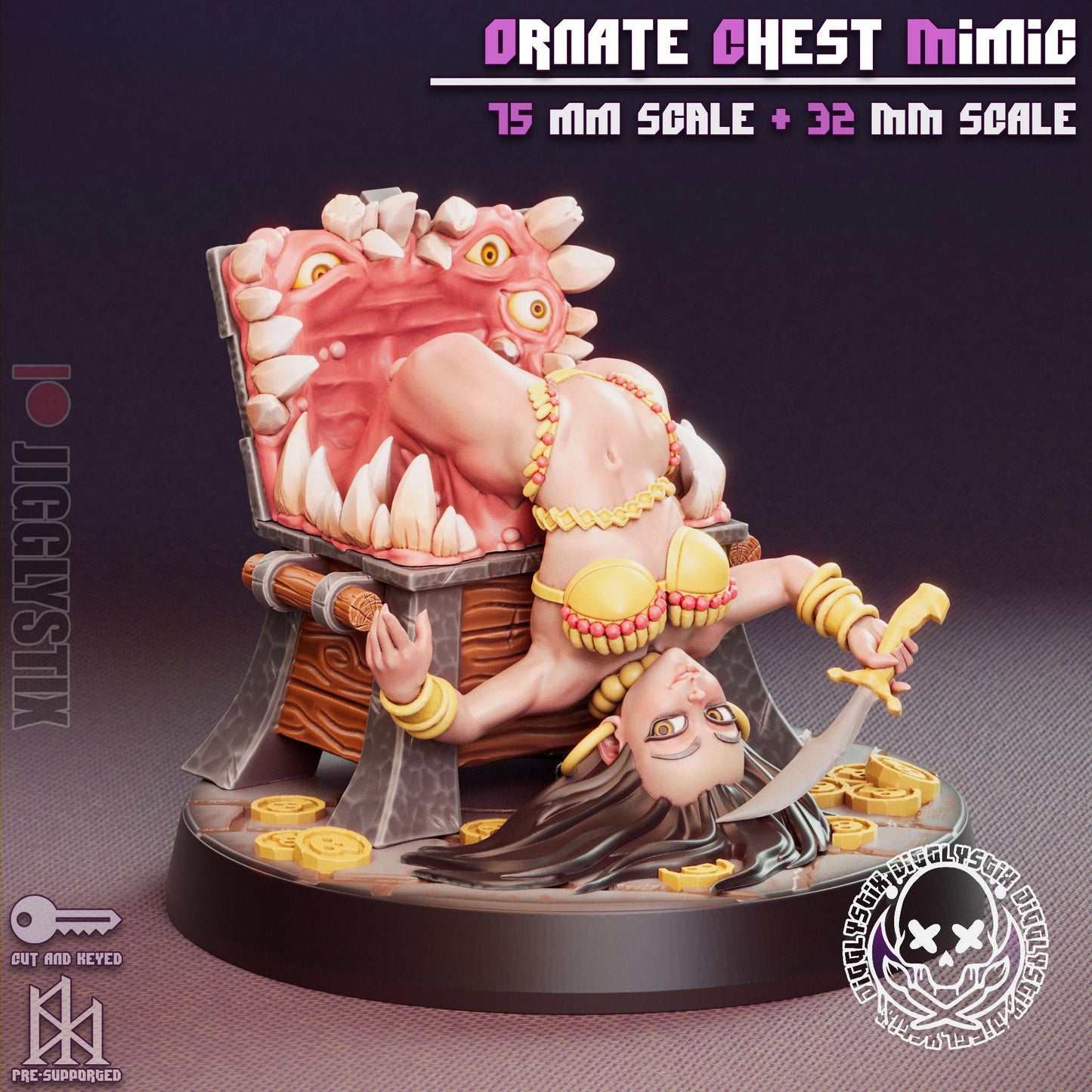 Ornate Chest Mimic Miniature | Jigglystix