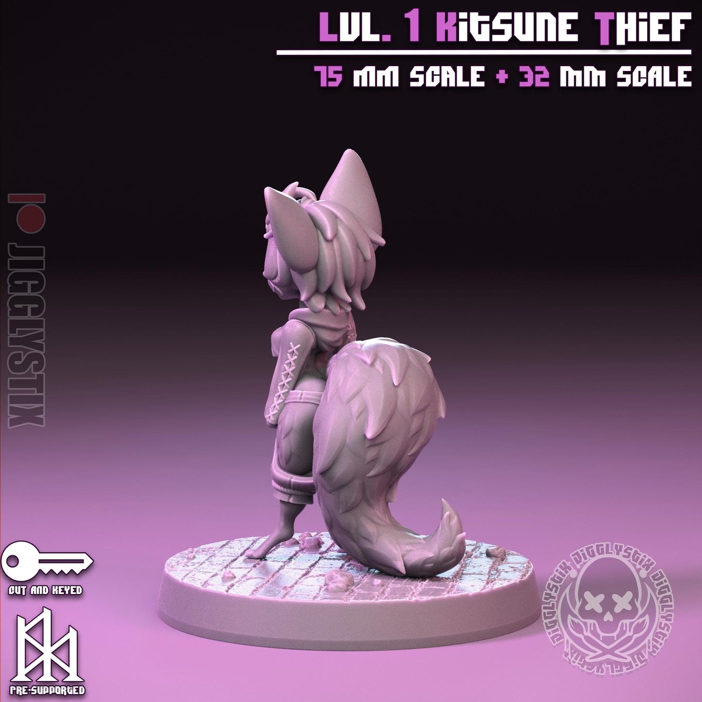 Lvl. 1 Kitsune Thief Miniature | Jigglystix
