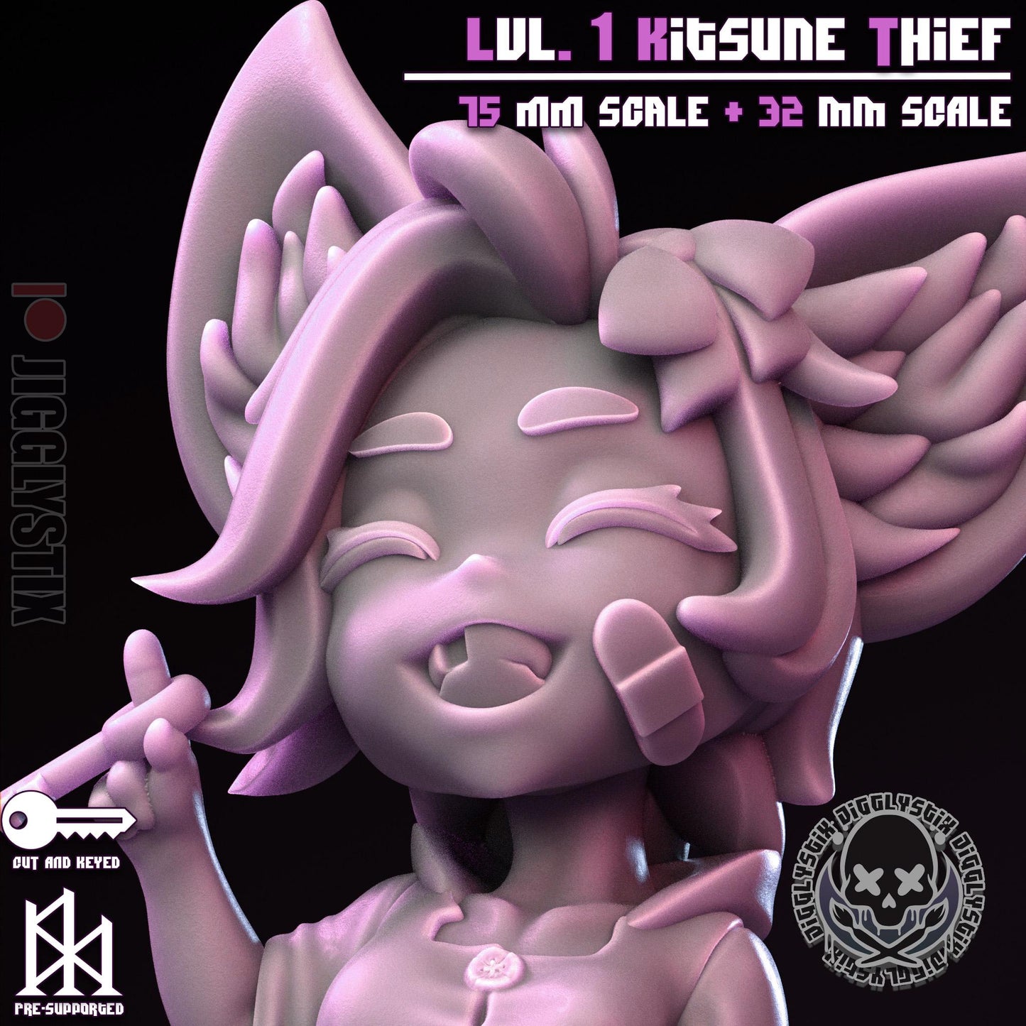 Lvl. 1 Kitsune Thief Miniature | Jigglystix