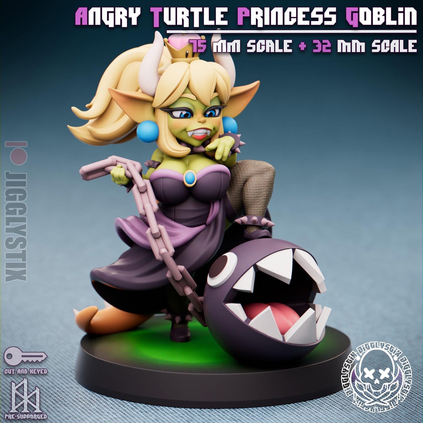 Angry Turtle Princess Goblin Miniature | Jigglystix