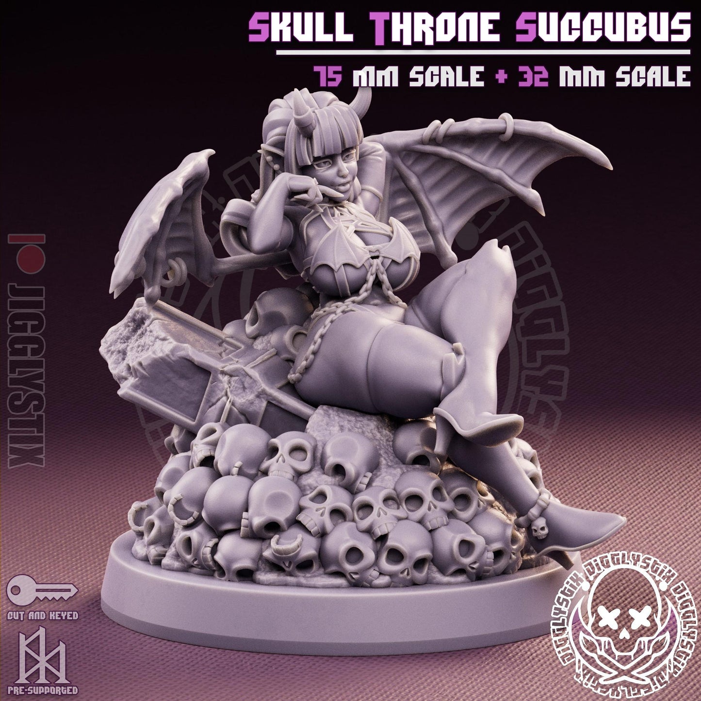 Skull Throne Succubus Miniature | Jigglystix