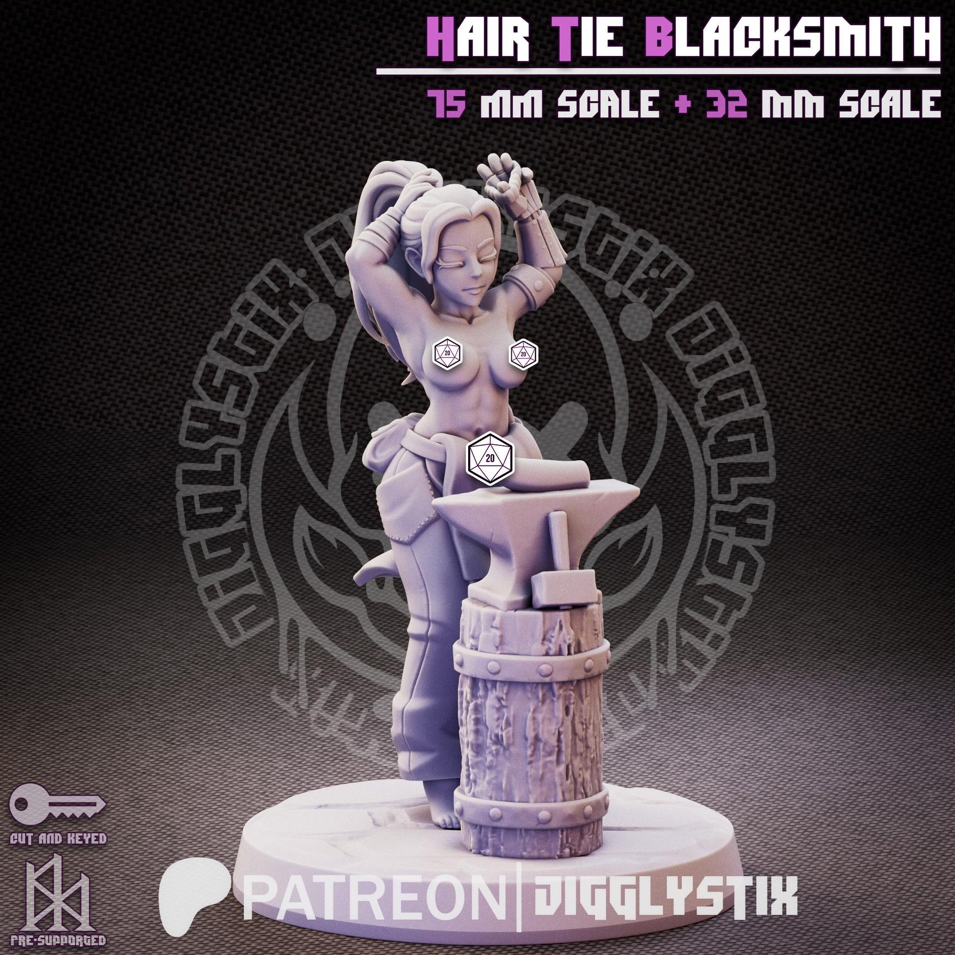 Hair Tie Blacksmith Pin Up Miniature | Jigglystix