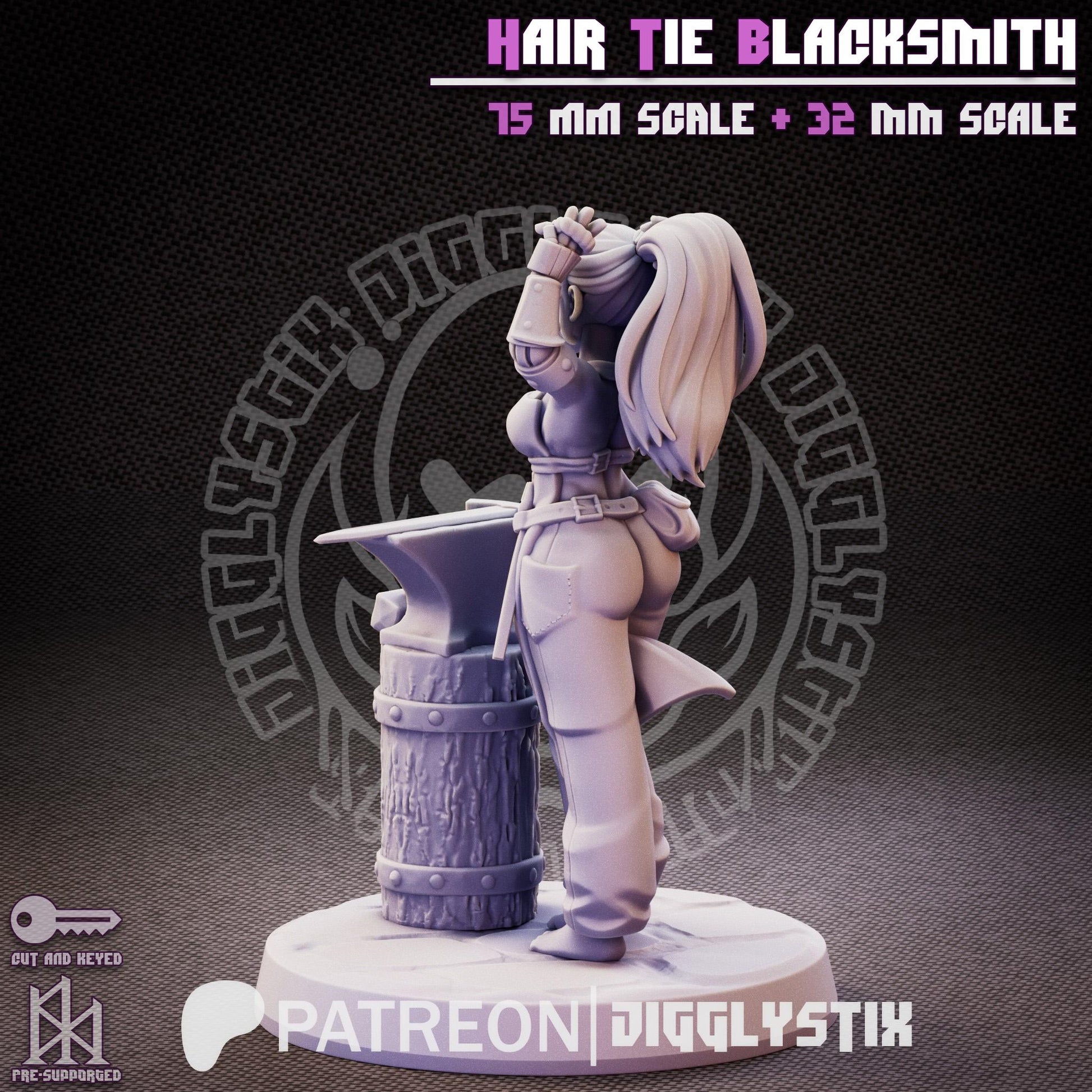 Hair Tie Blacksmith Pin Up Miniature | Jigglystix