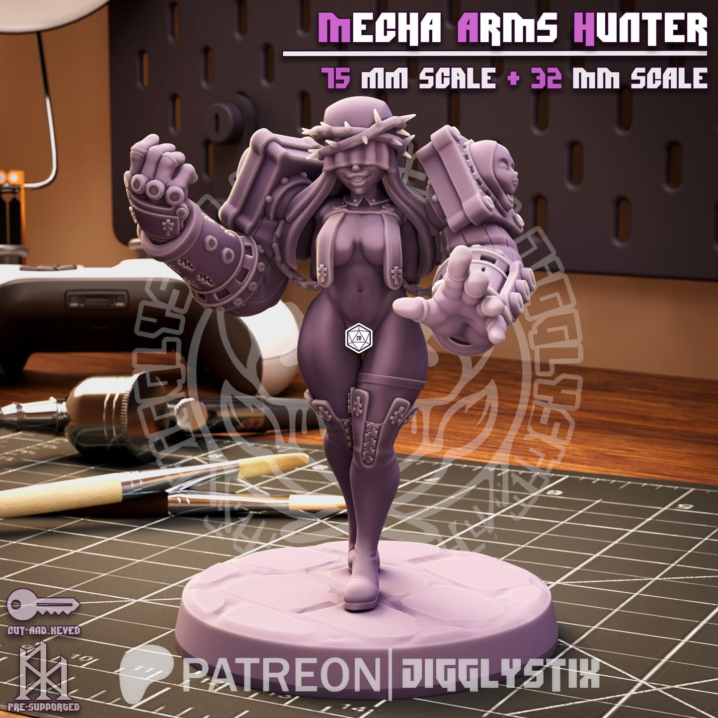 Mecha Arms Vampire Hunter Miniature | Jigglystix