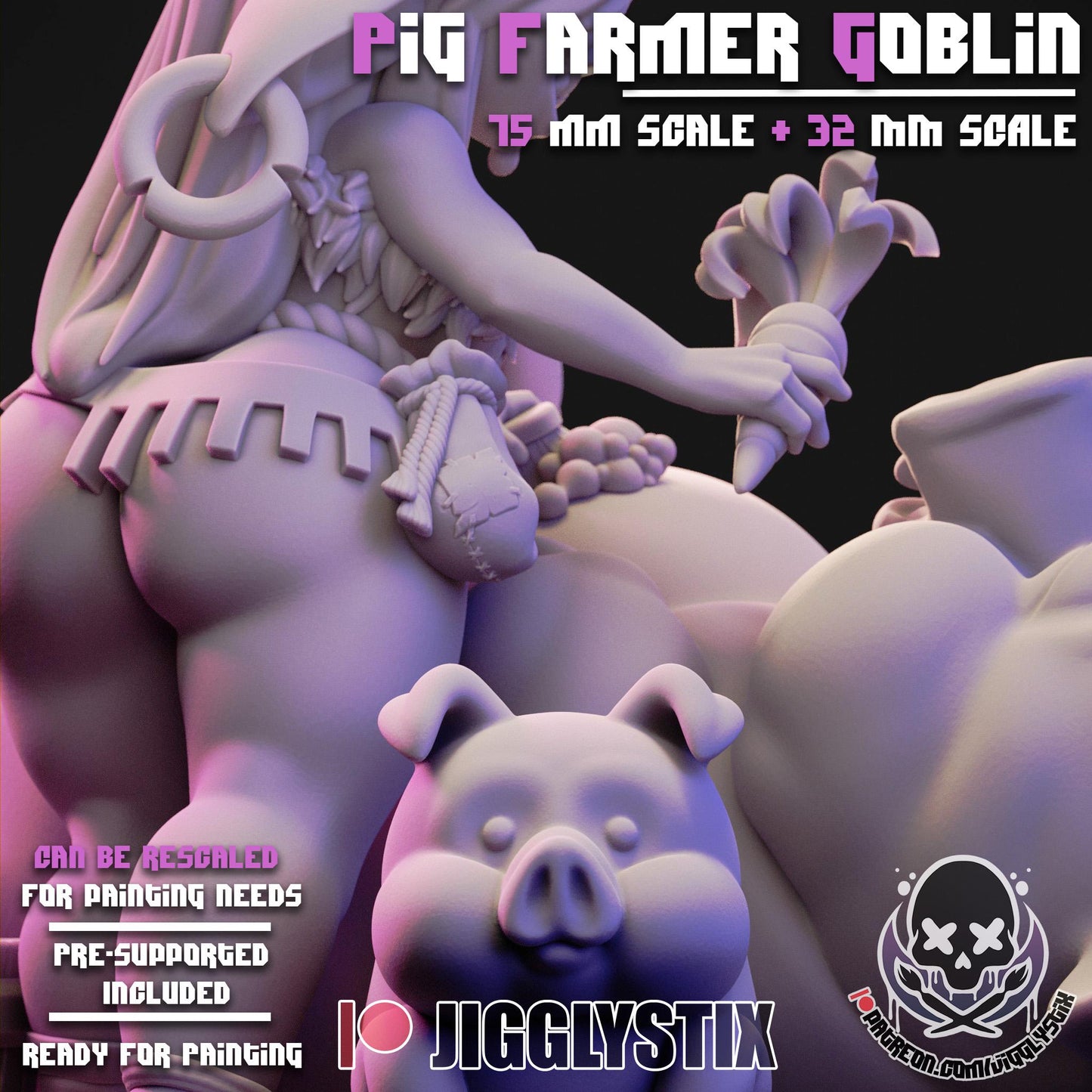 Pig Farmer Goblin Miniature | Jigglystix