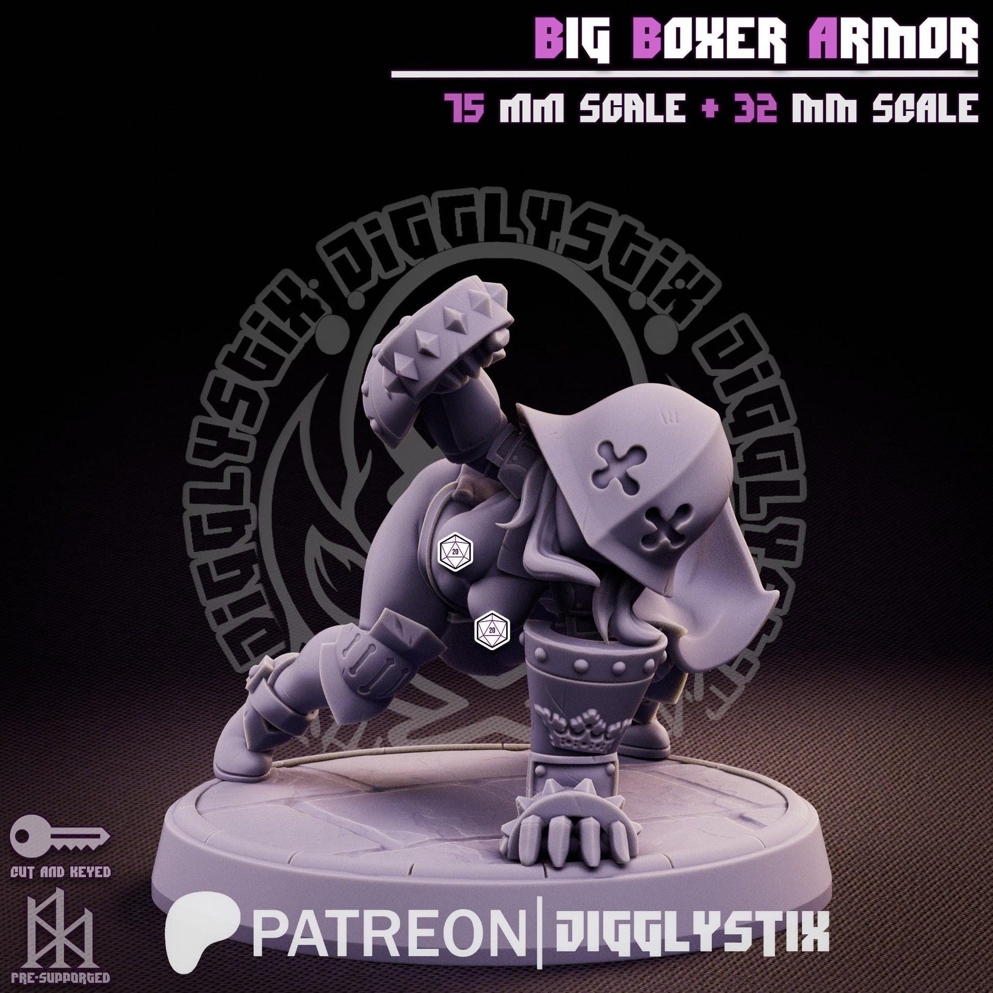 Big Boxer Armor Soldier Miniature | Jigglystix