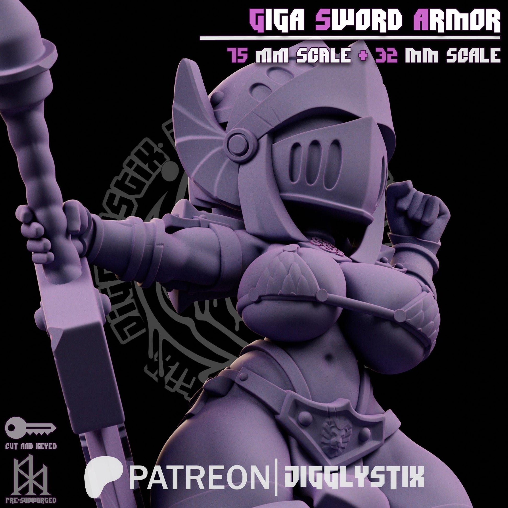 Giga Sword Armor Soldier Miniature | Jigglystix
