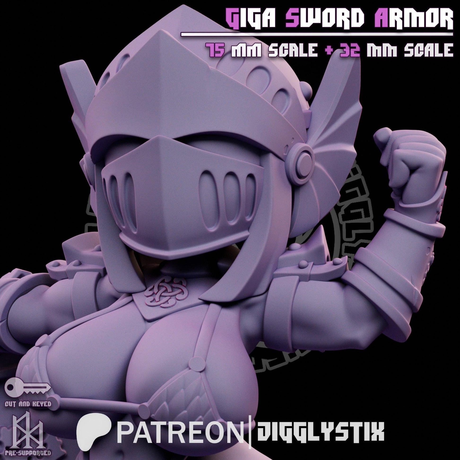Giga Sword Armor Soldier Miniature | Jigglystix