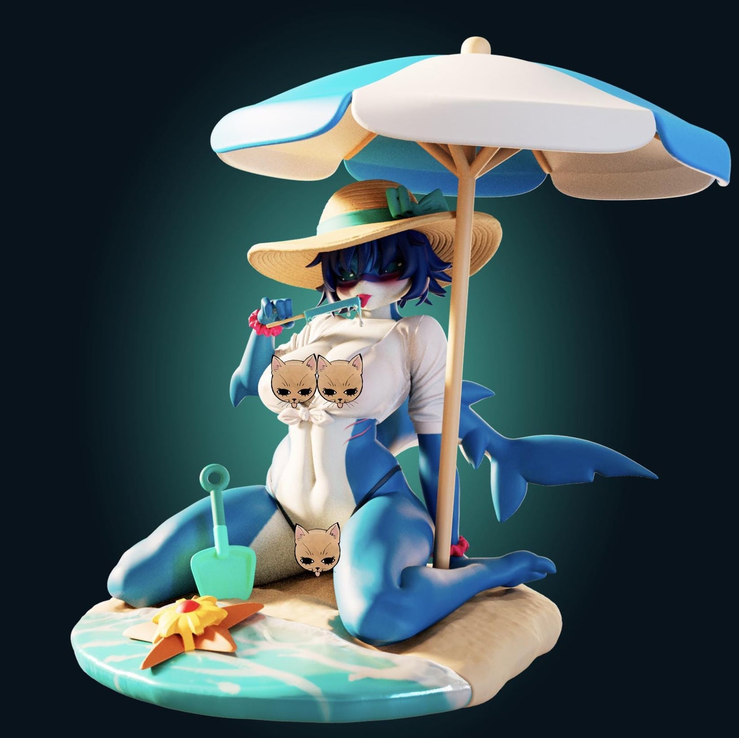 Shark Girl Model Kit | 3D Resin Printed Figurine | Officer Rhu