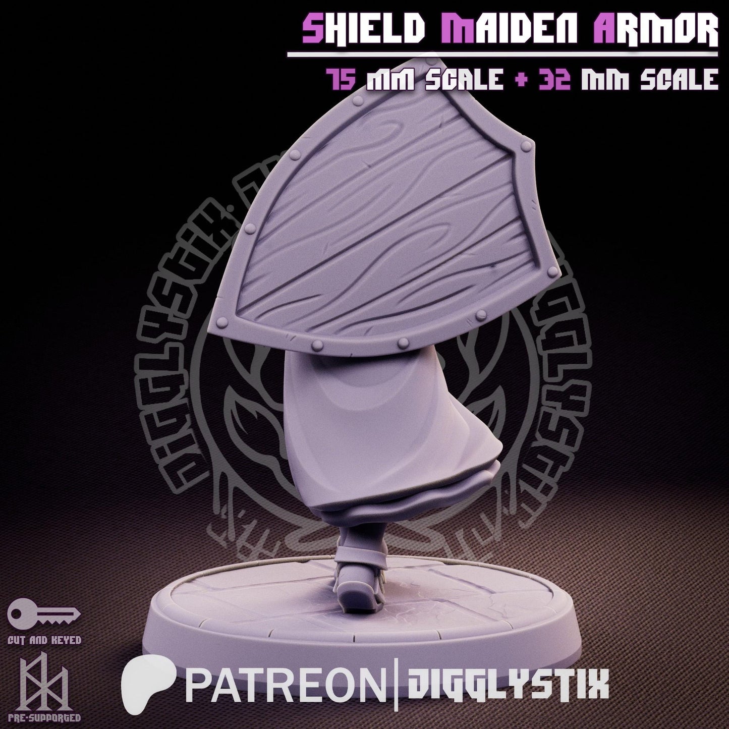 Shield Maiden Soldier Miniature | Jigglystix