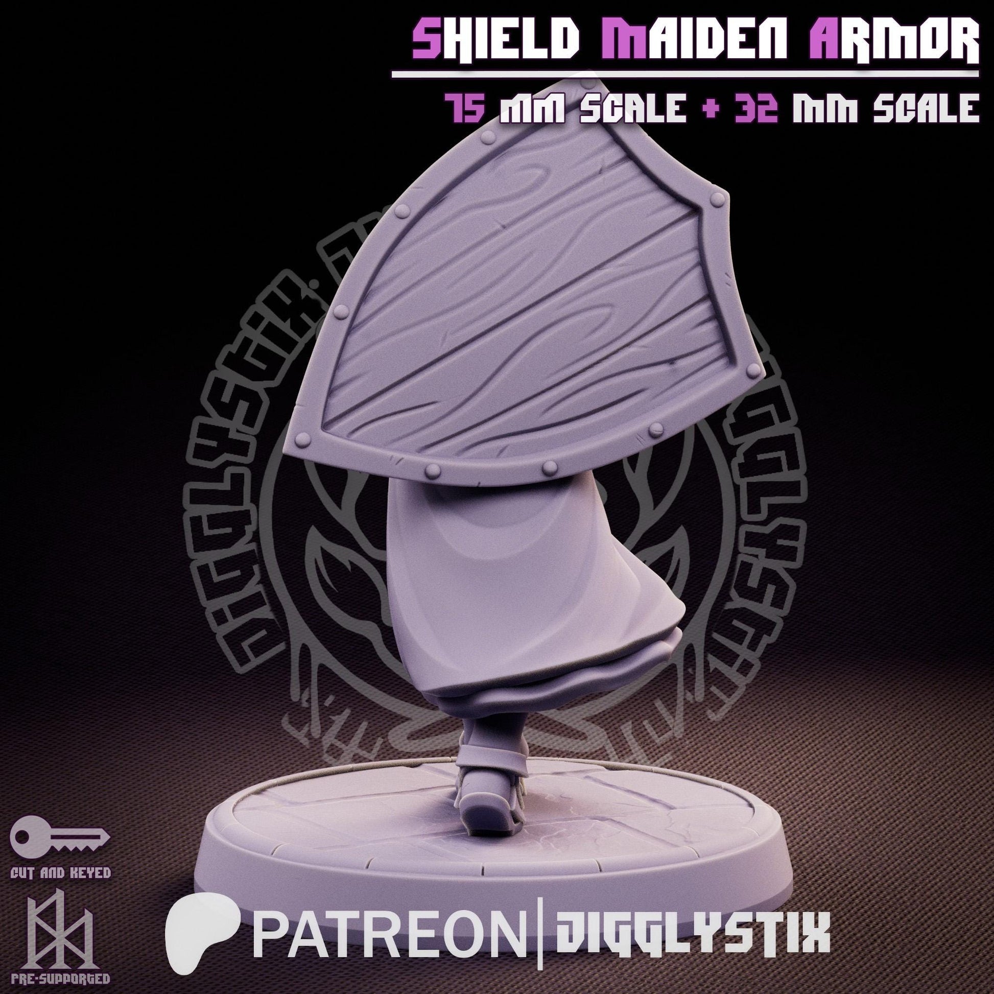 Shield Maiden Soldier Miniature | Jigglystix
