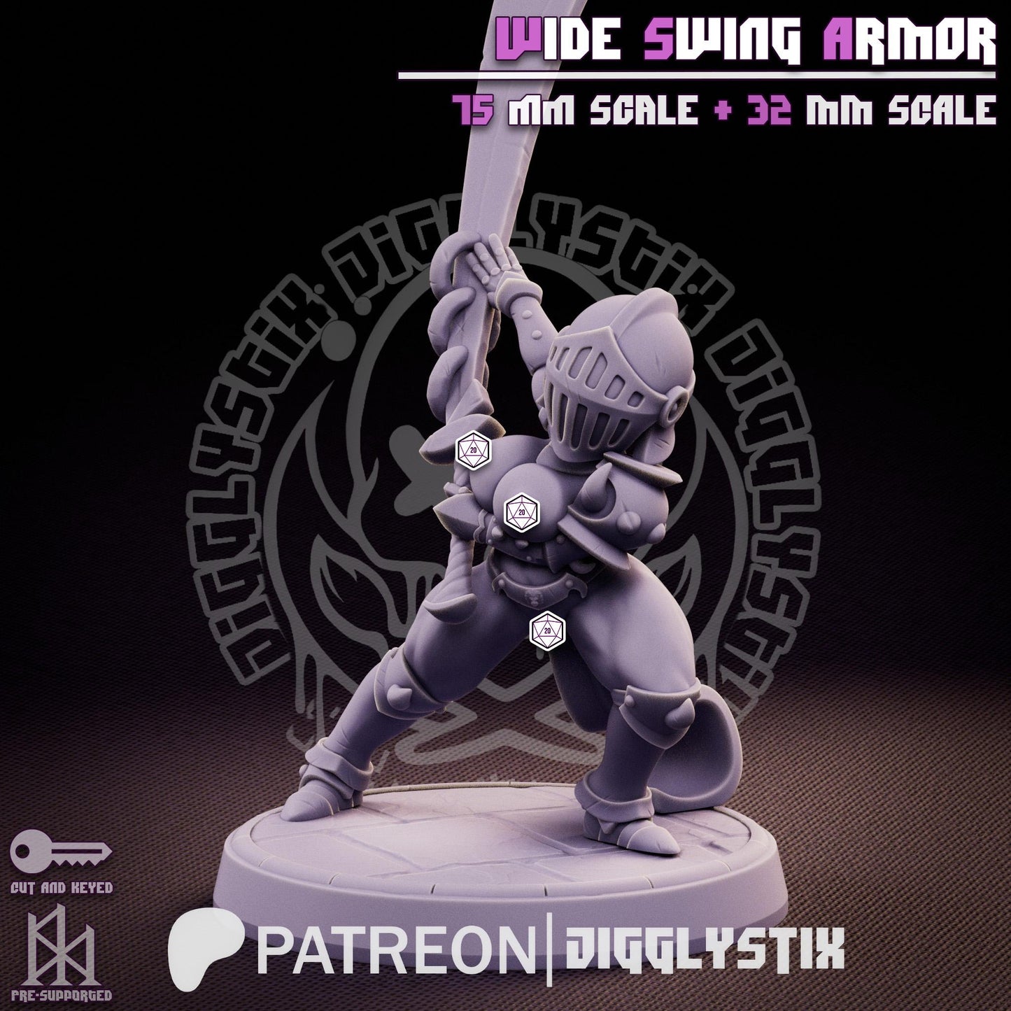 Wide Swing Armor Soldier Miniature | Jigglystix