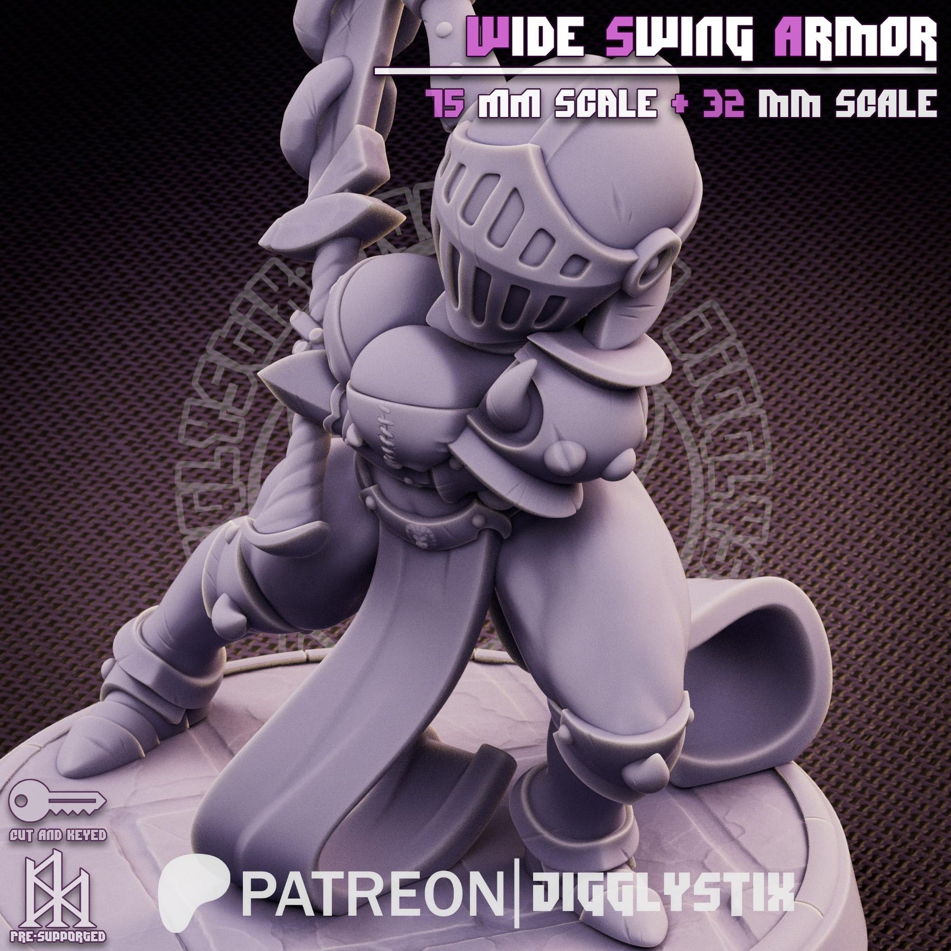 Wide Swing Armor Soldier Miniature | Jigglystix