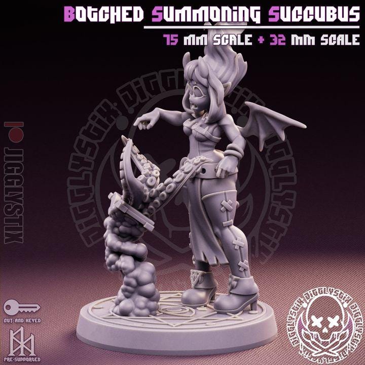 Botched Summoning Succubus Miniature | Jigglystix