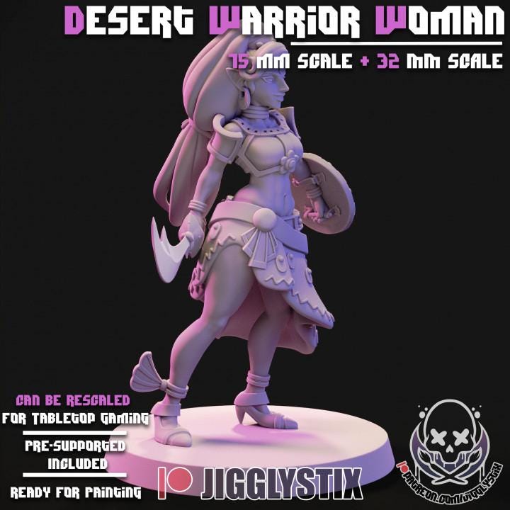 Desert Warrior Woman Miniature | Jigglystix