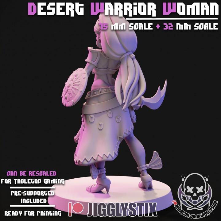 Desert Warrior Woman Miniature | Jigglystix