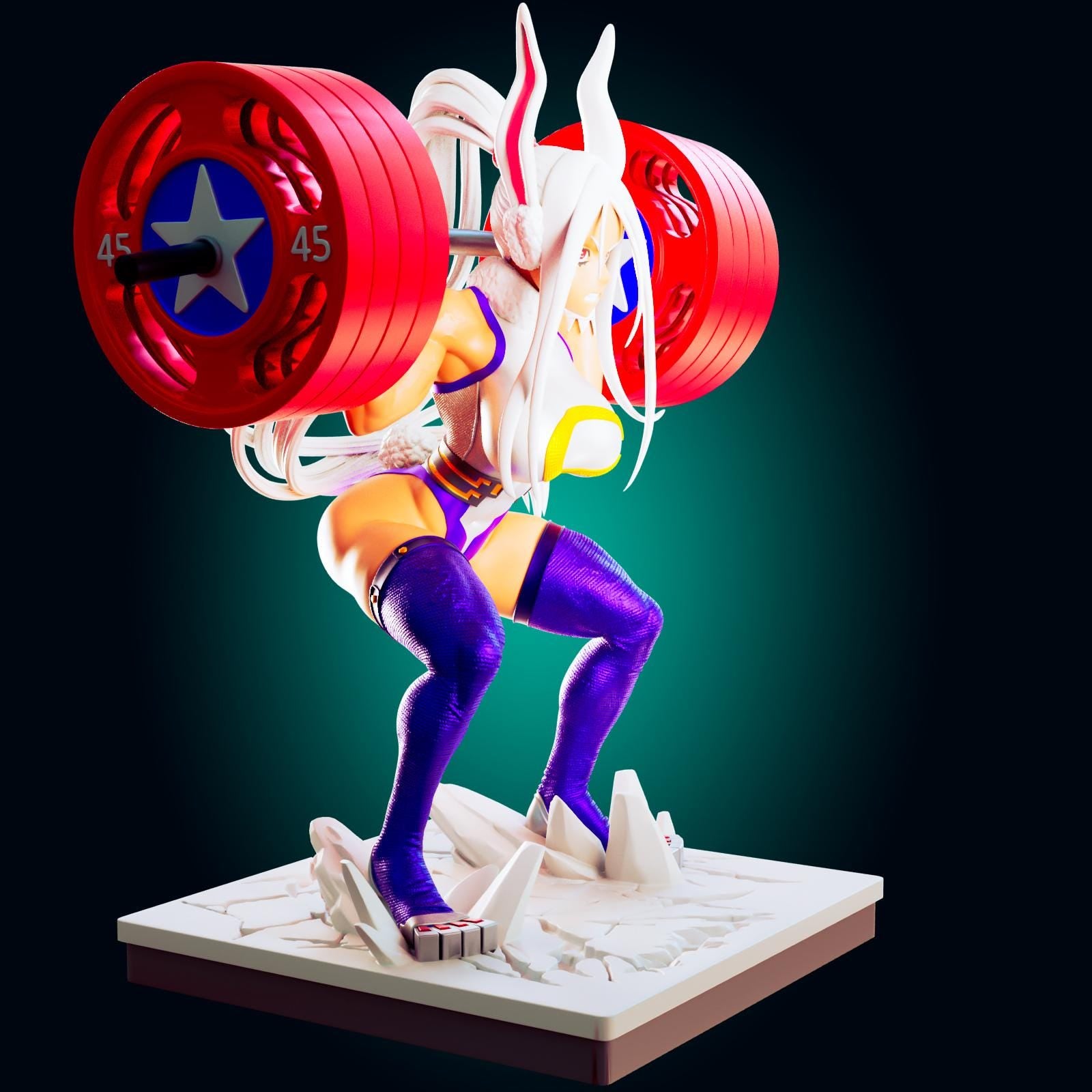 Bunny Fitness Girl Model Kit | 3D Resin Printed Figurine