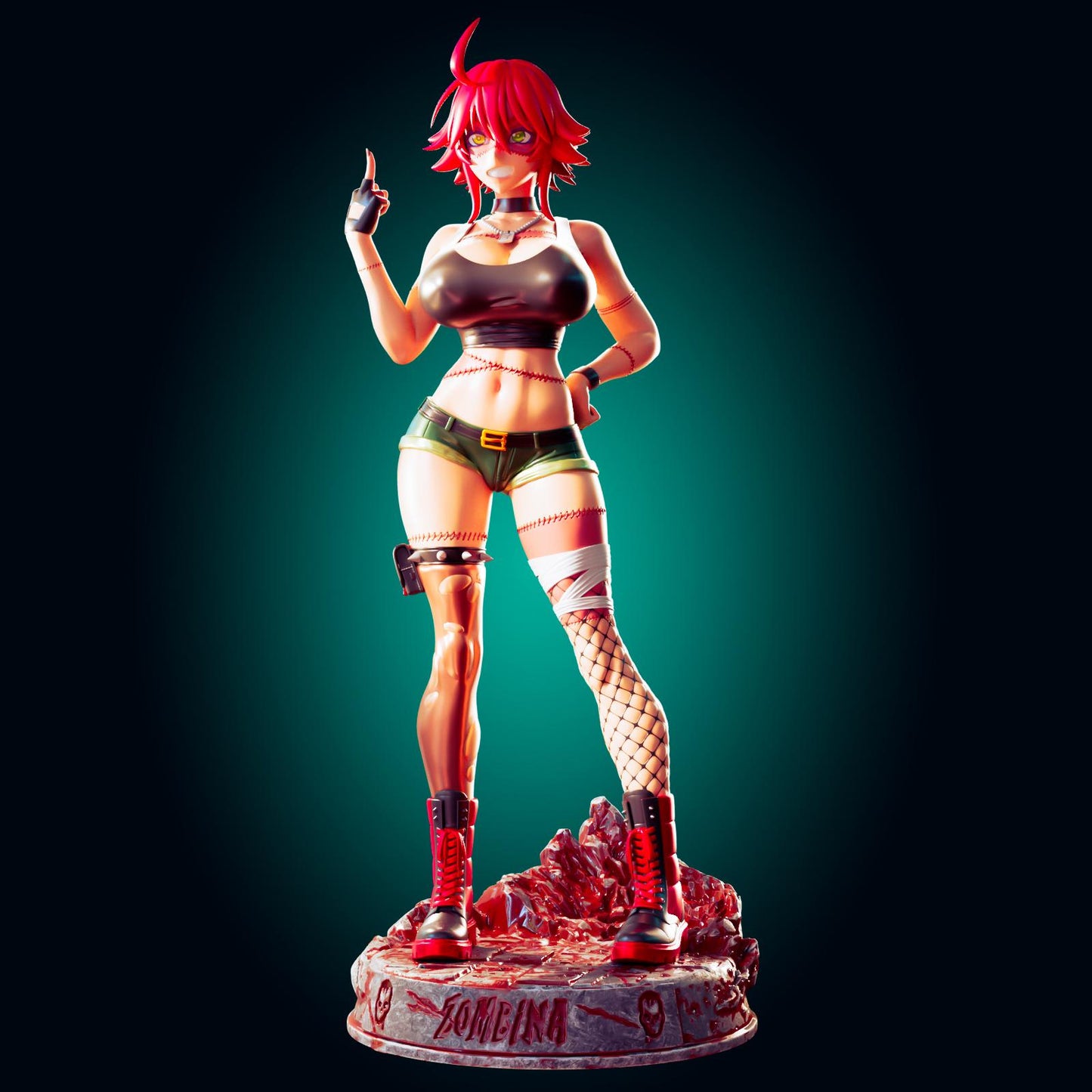 Zombie Girl Model Kit | 3D Resin Printed Figurine | Officer Rhu
