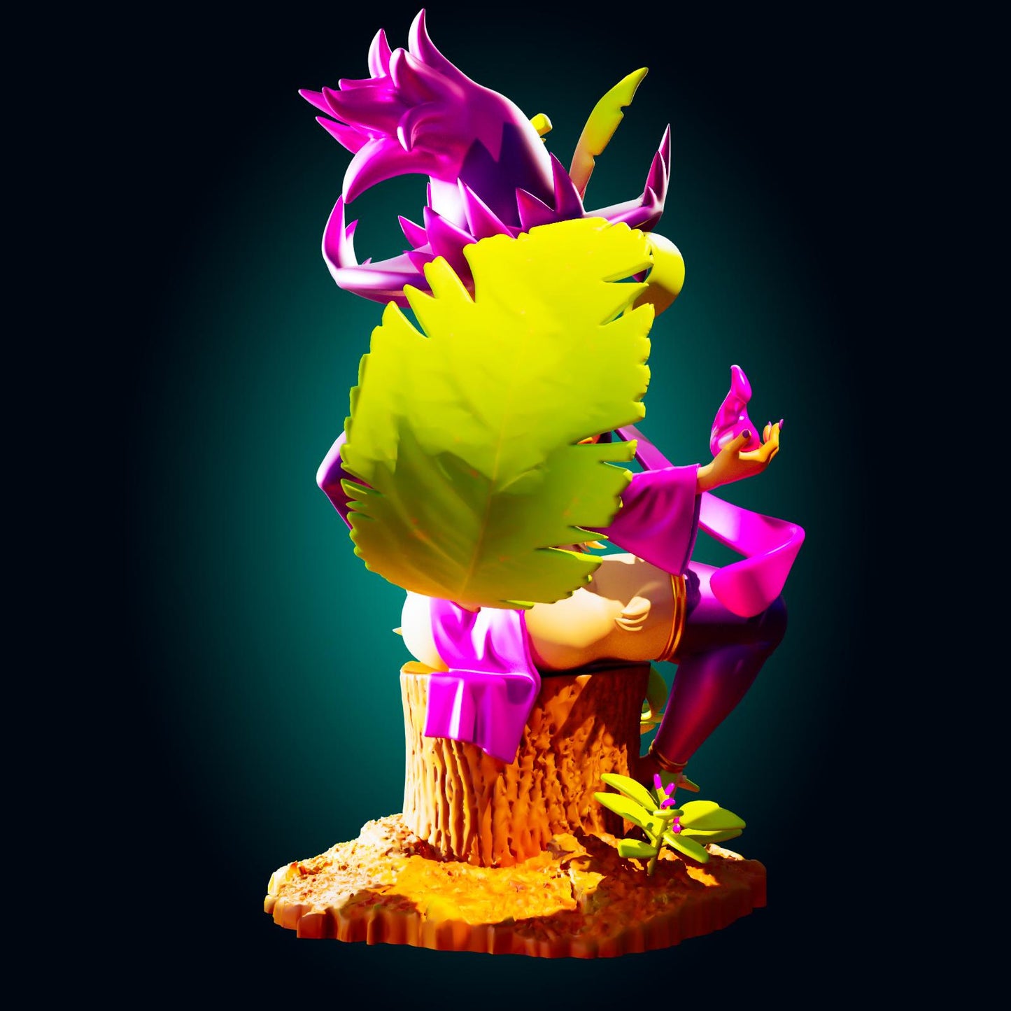 Leaf Fox Girl Model Kit | 3D Resin Printed Figurine | Officer Rhu