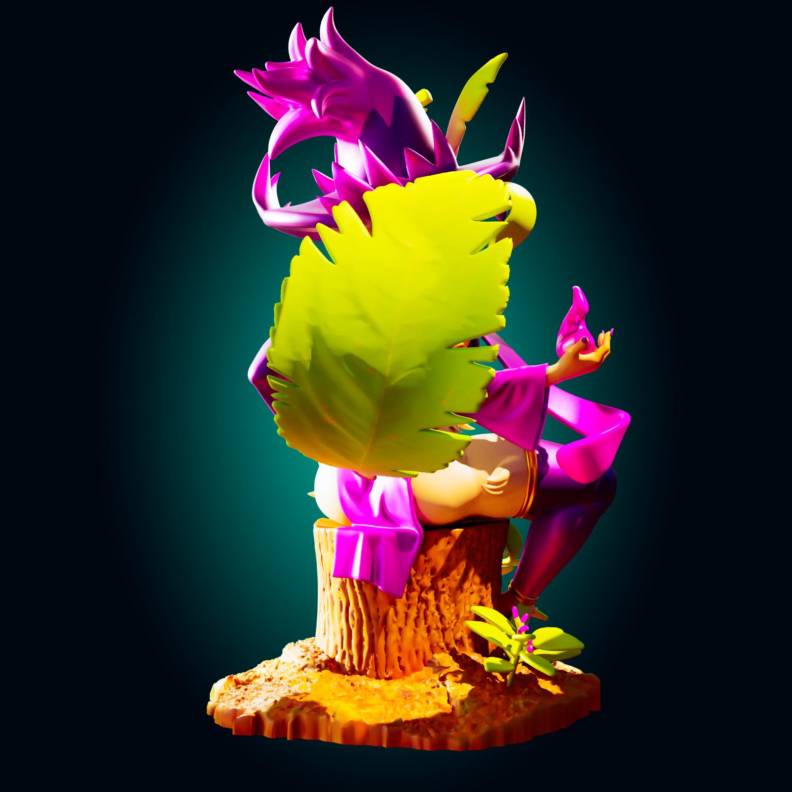 Leaf Fox Girl Model Kit | 3D Resin Printed Figurine | Officer Rhu