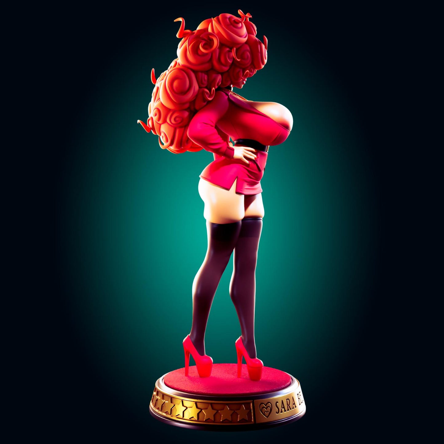 Secretary Pin Up Model Kit | 3D Resin Printed Figurine | Officer Rhu