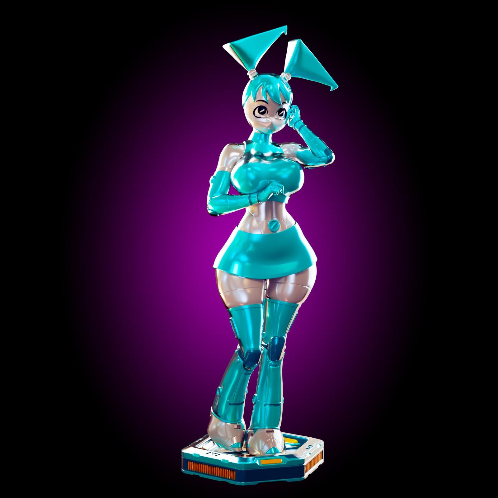 Robot Girl Pin Up Model Kit | 3D Resin Printed Figurine | Officer Rhu