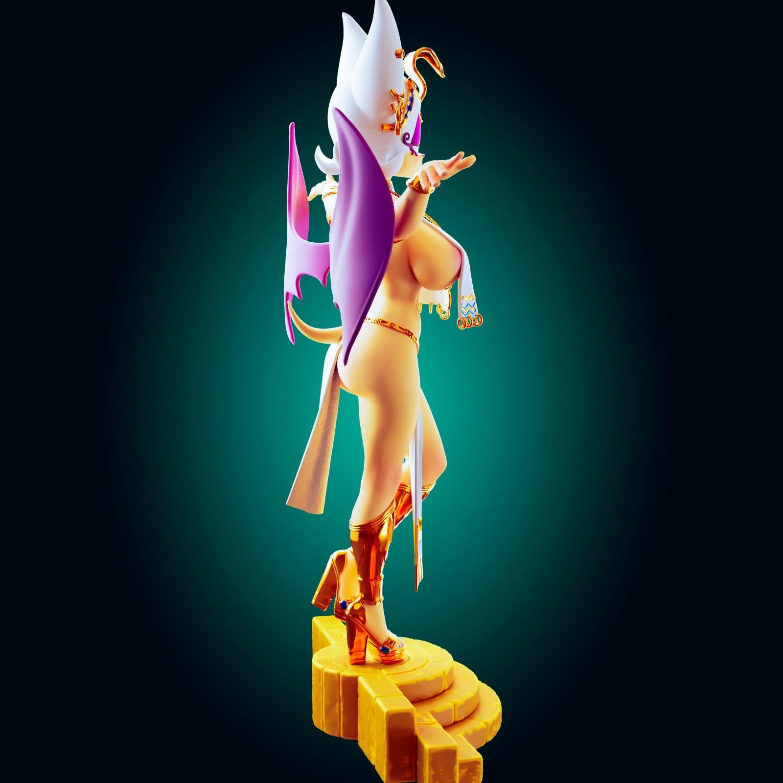 Egyptian Bat Girl Pin Up Model Kit | 3D Resin Printed Figurine | Officer Rhu