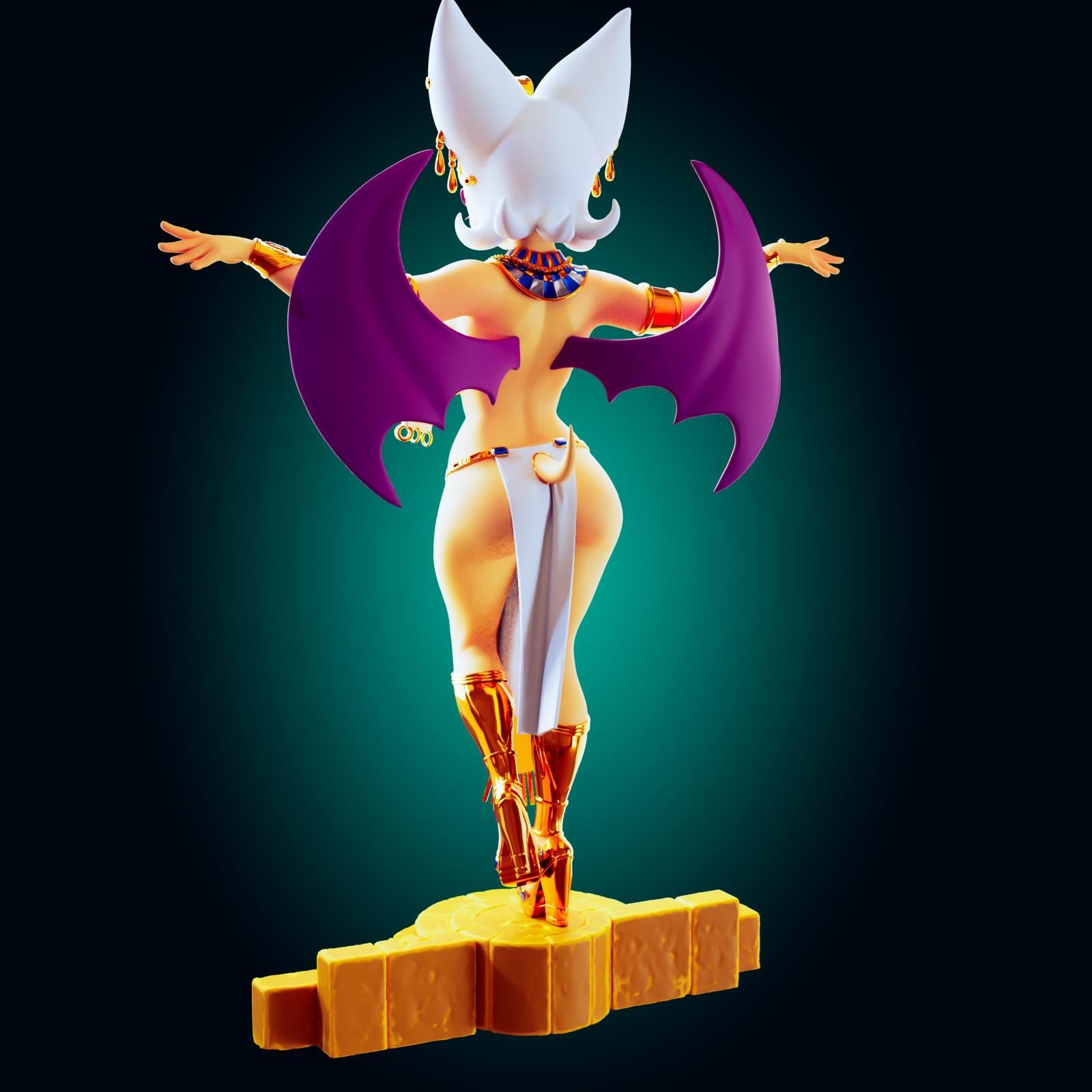 Egyptian Bat Girl Pin Up Model Kit | 3D Resin Printed Figurine | Officer Rhu