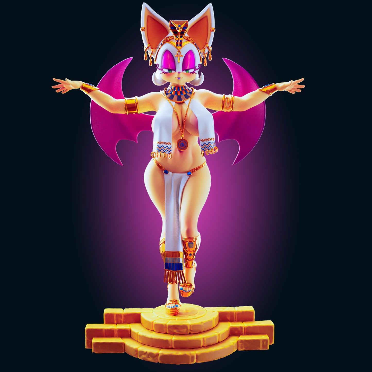 Egyptian Bat Girl Pin Up Model Kit | 3D Resin Printed Figurine | Officer Rhu
