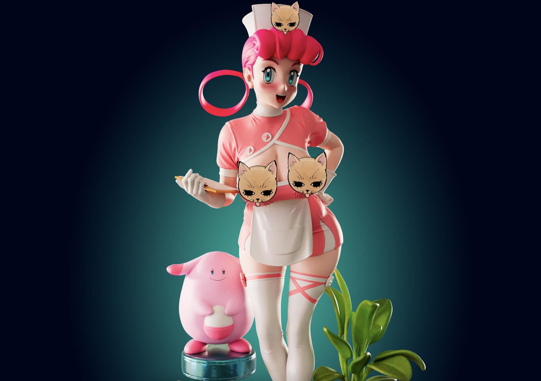 Nurse Pin Up Model Kit | 3D Resin Printed Figurine | Officer Rhu