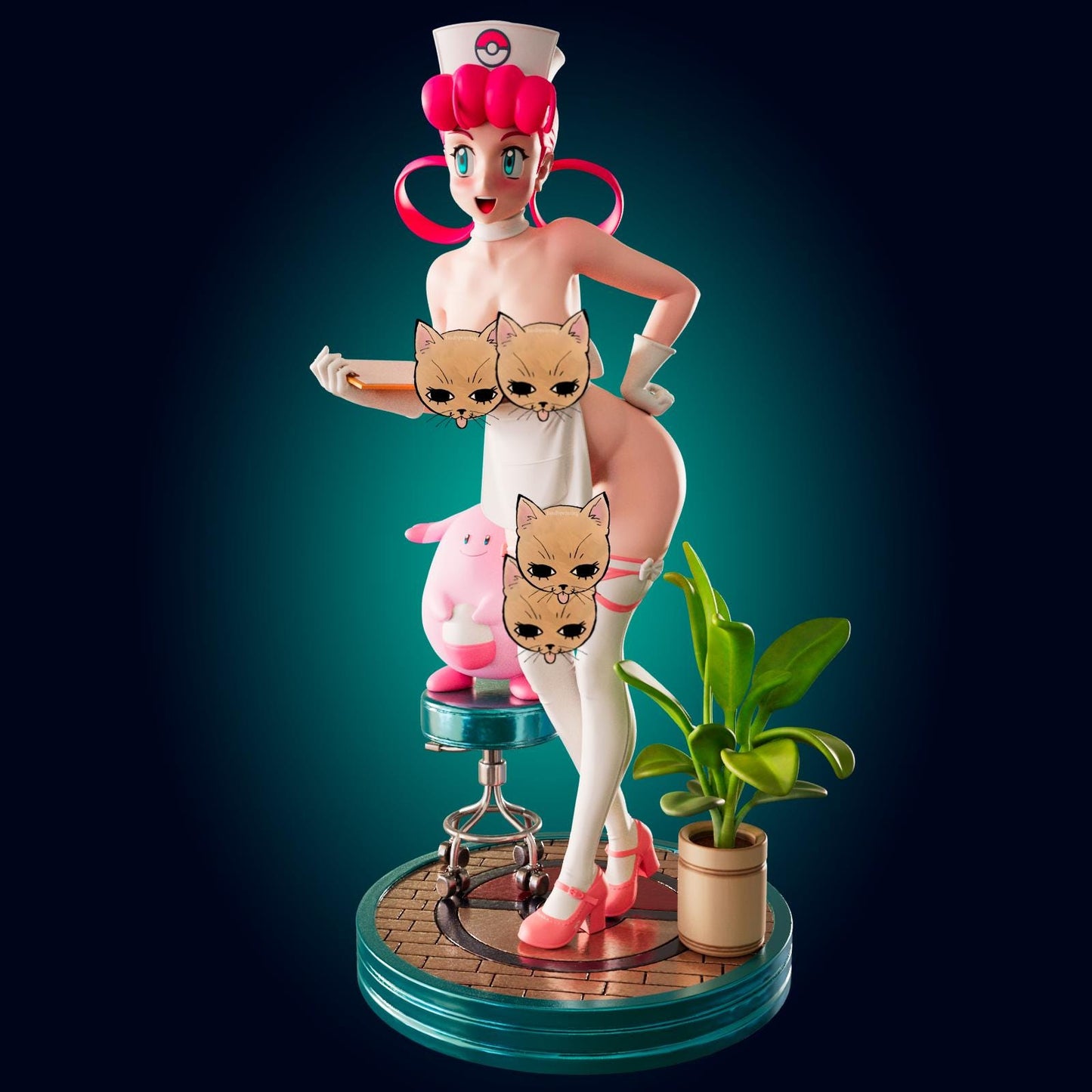 Nurse Pin Up Model Kit | 3D Resin Printed Figurine | Officer Rhu