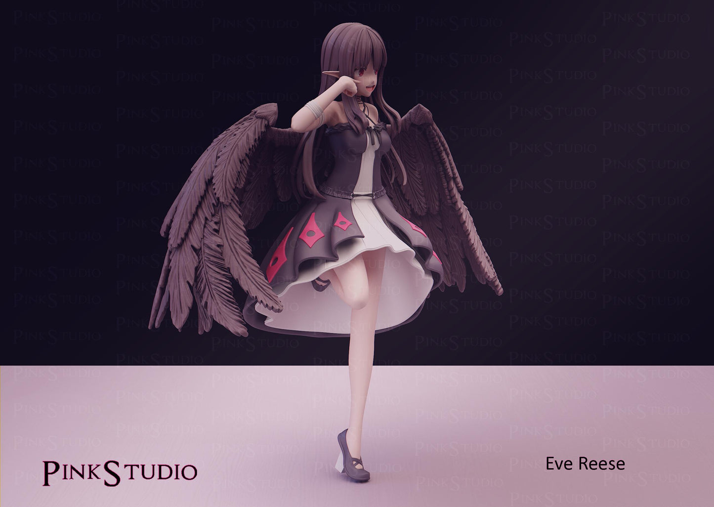 Demon Girl Model Kit | 3D Resin Printed Figurine | Pink Studio