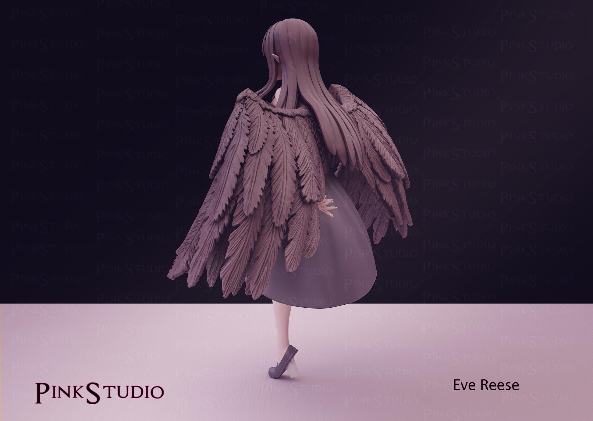 Demon Girl Model Kit | 3D Resin Printed Figurine | Pink Studio