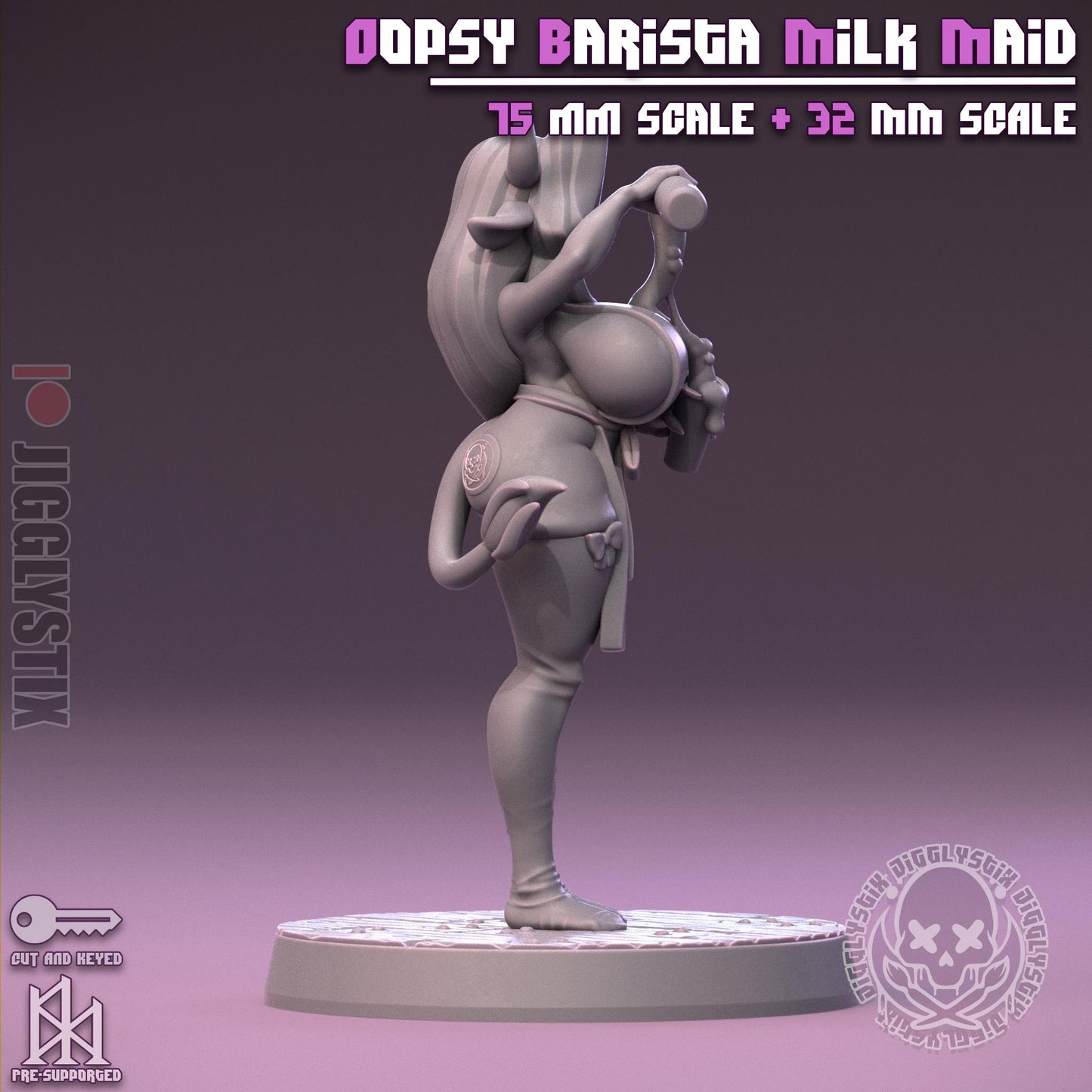 Oopsy Barista Milk Maid Pin Up Miniature | Jigglystix
