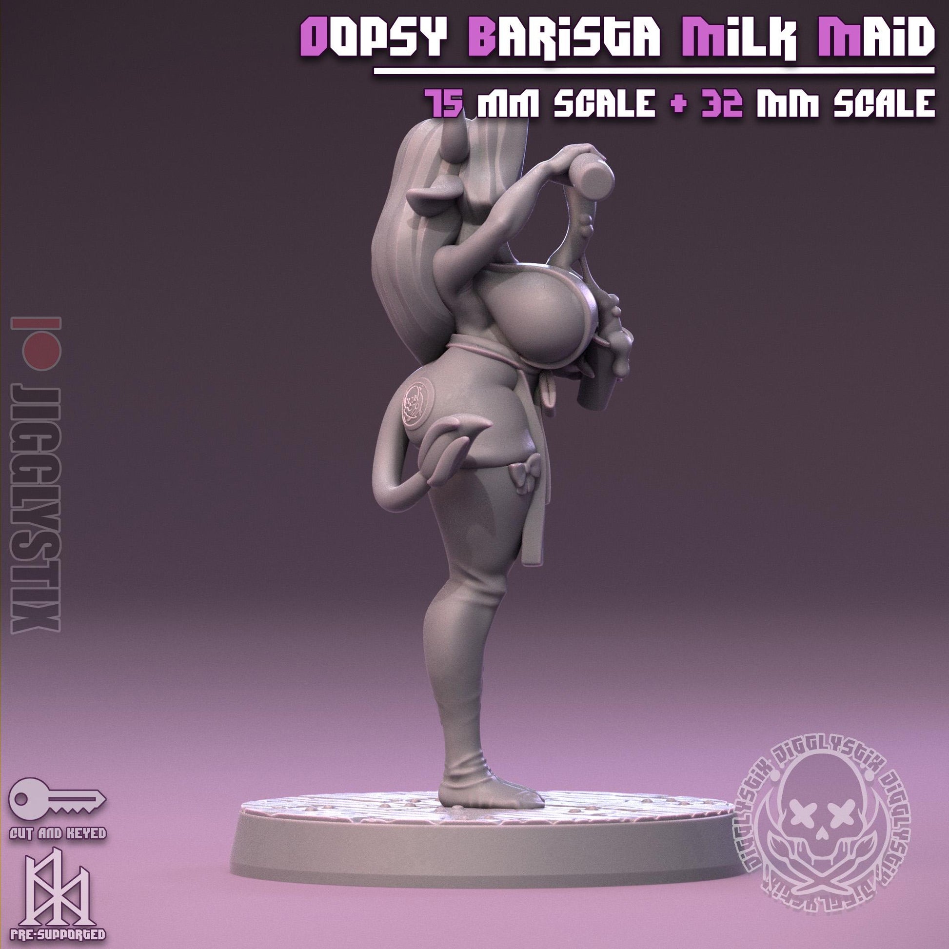 Oopsy Barista Milk Maid Pin Up Miniature | Jigglystix