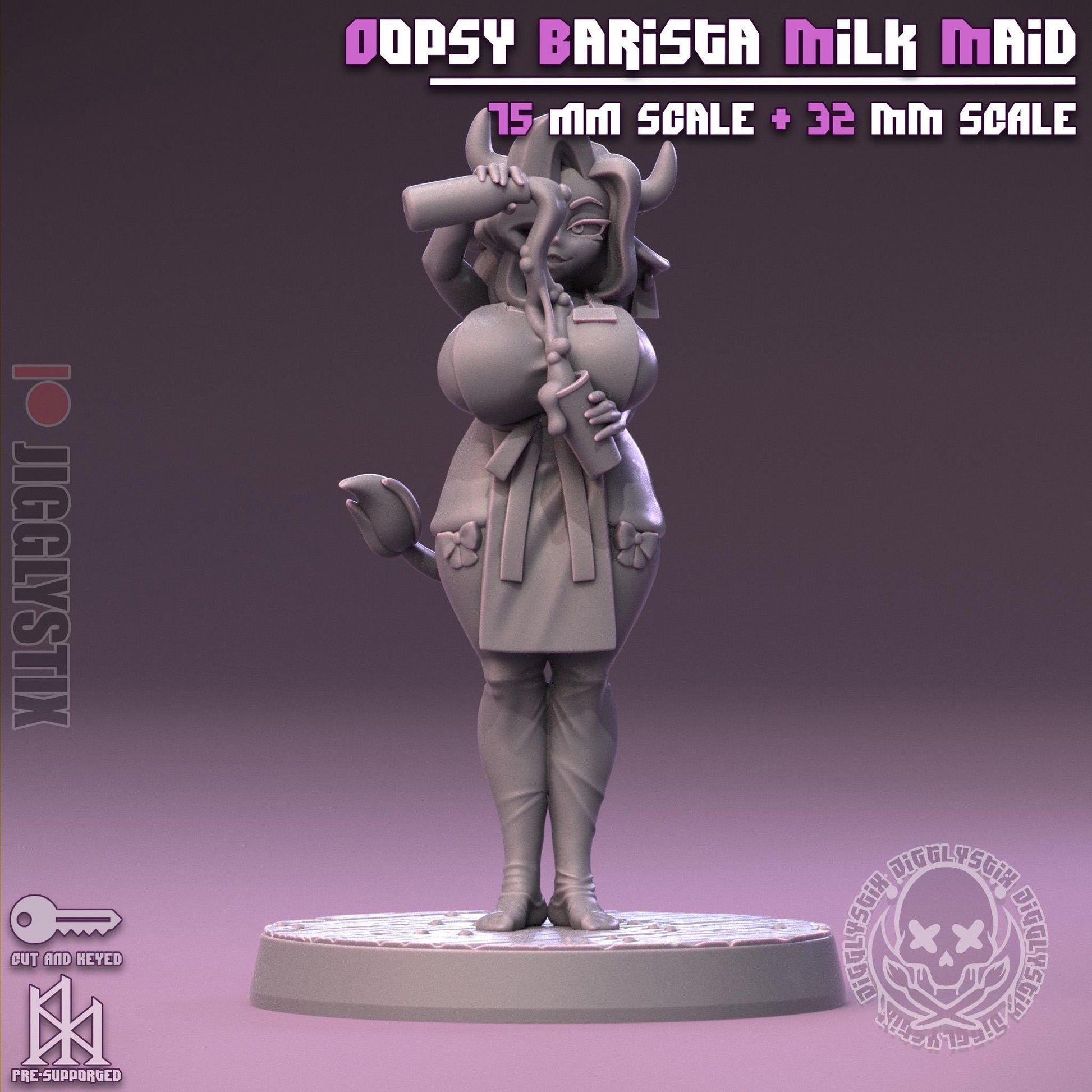 Oopsy Barista Milk Maid Pin Up Miniature | Jigglystix