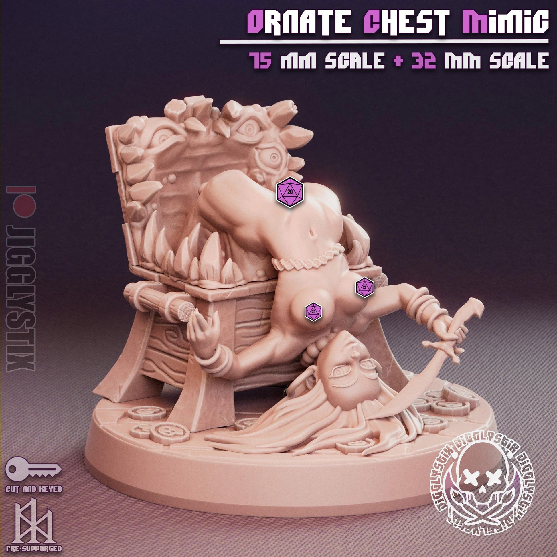 Ornate Chest Mimic Miniature | Jigglystix