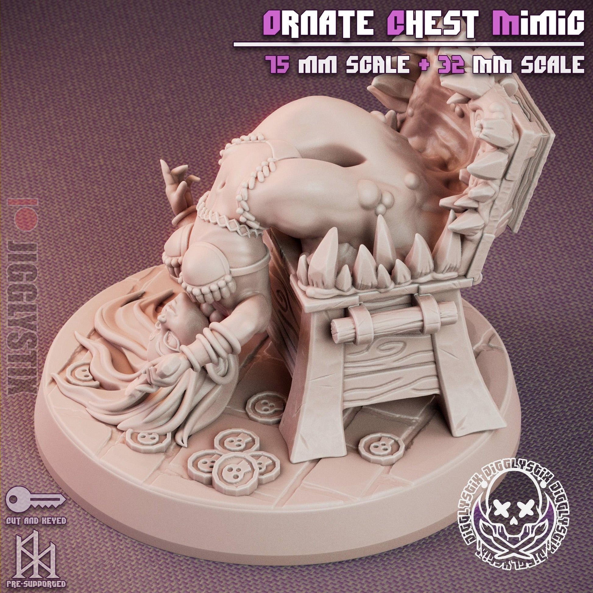 Ornate Chest Mimic Miniature | Jigglystix