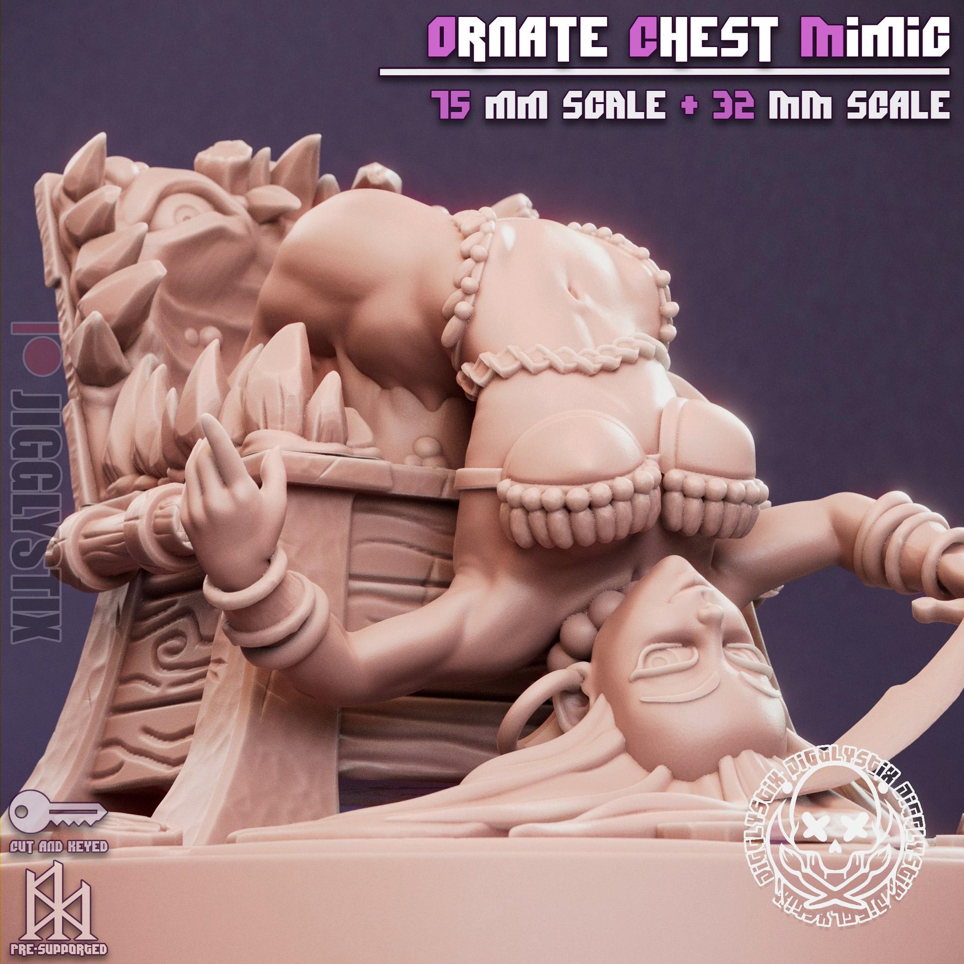 Ornate Chest Mimic Miniature | Jigglystix