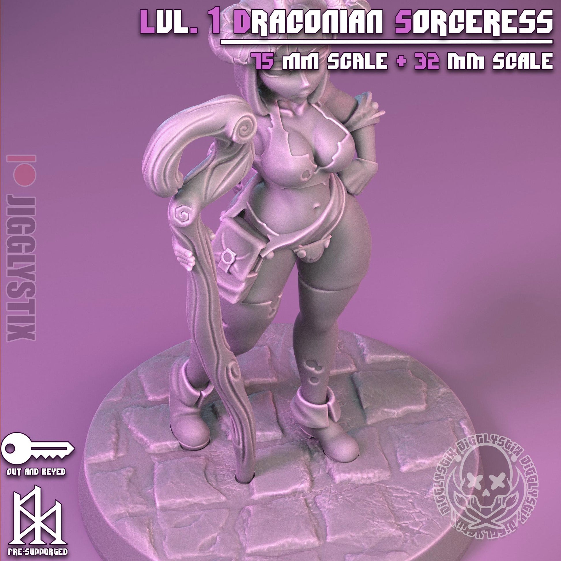 Lvl. 1 Draconian Sorceress Miniature | Jigglystix
