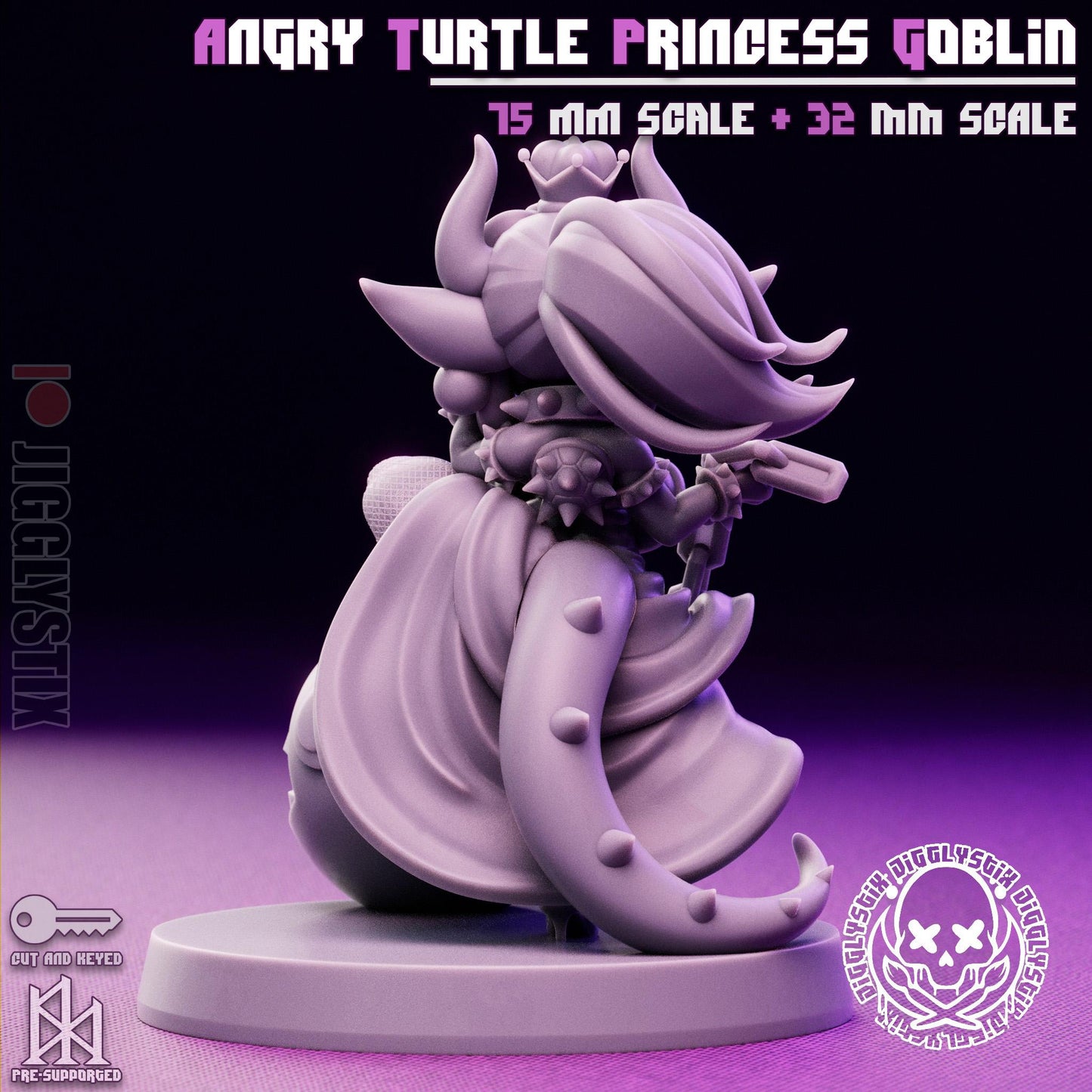 Angry Turtle Princess Goblin Miniature | Jigglystix
