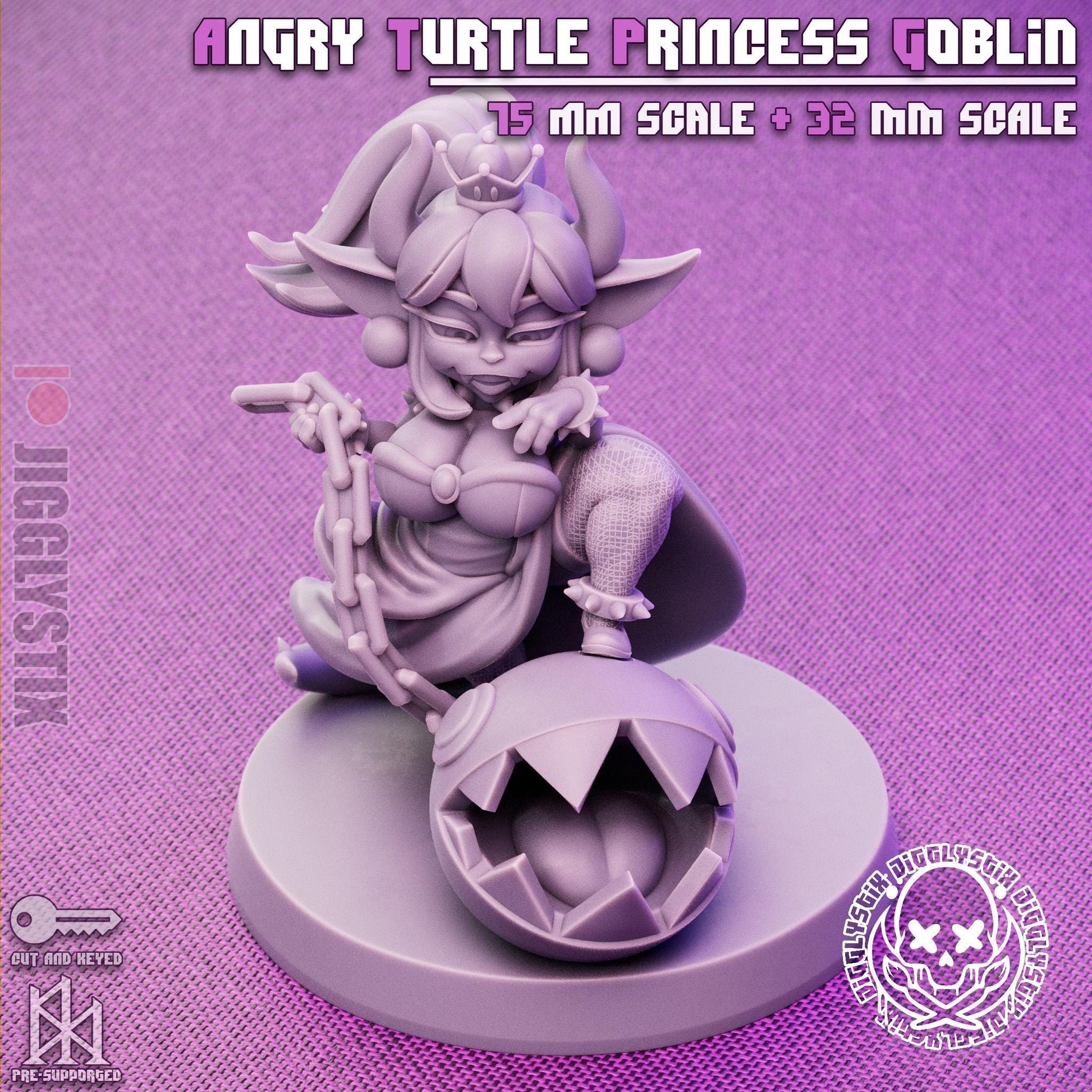 Angry Turtle Princess Goblin Miniature | Jigglystix