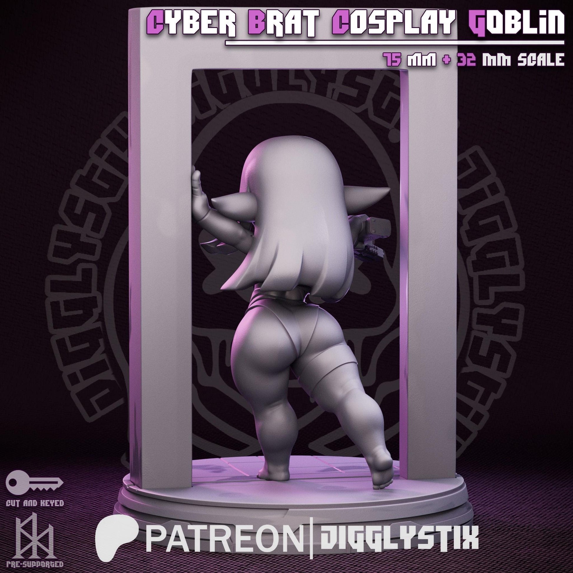 Cyber Girl Cosplay Goblin | Miniature | Jigglystix