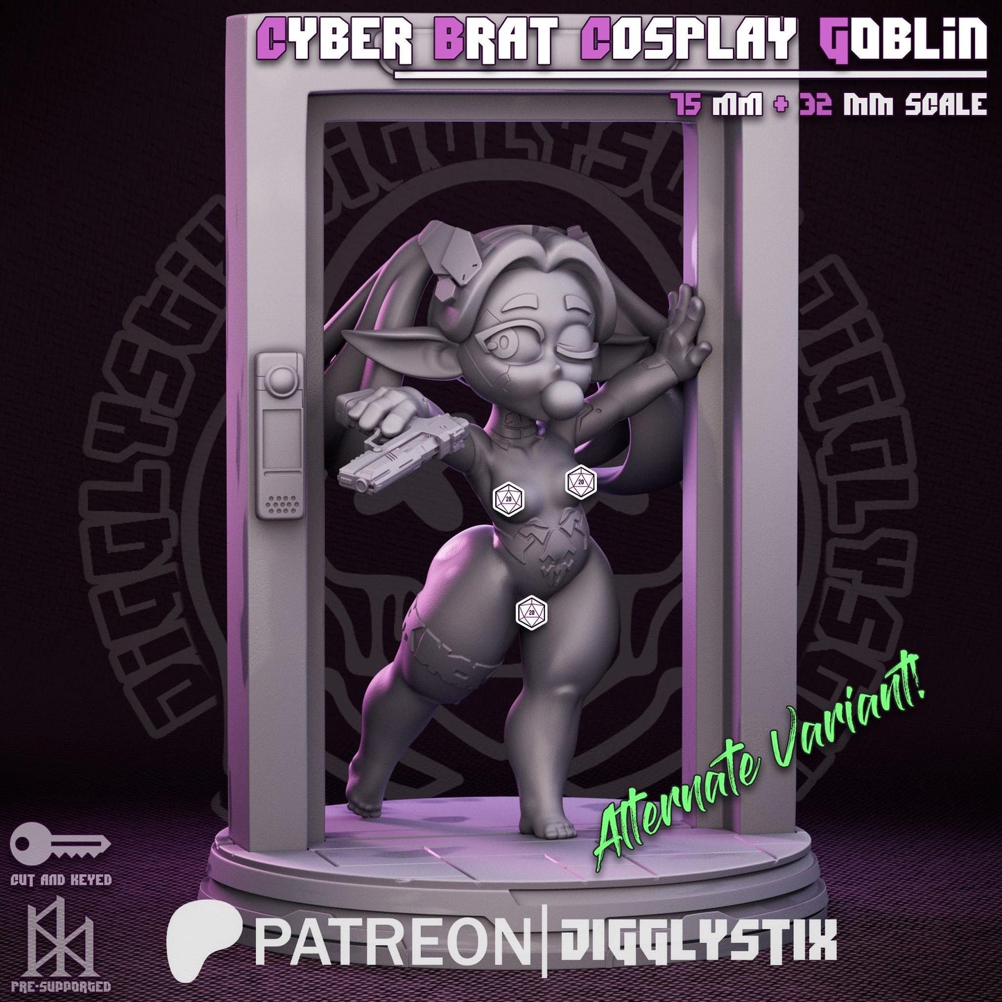 Cyber Girl Cosplay Goblin | Miniature | Jigglystix
