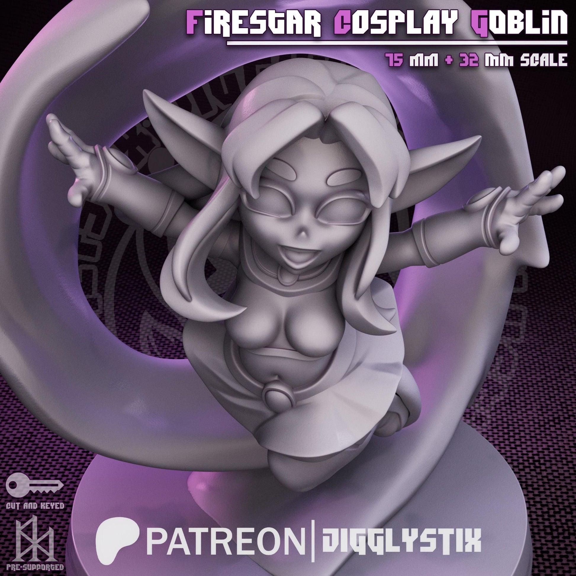 Firestar Cosplay Goblin Girl | Miniature | Jigglystix