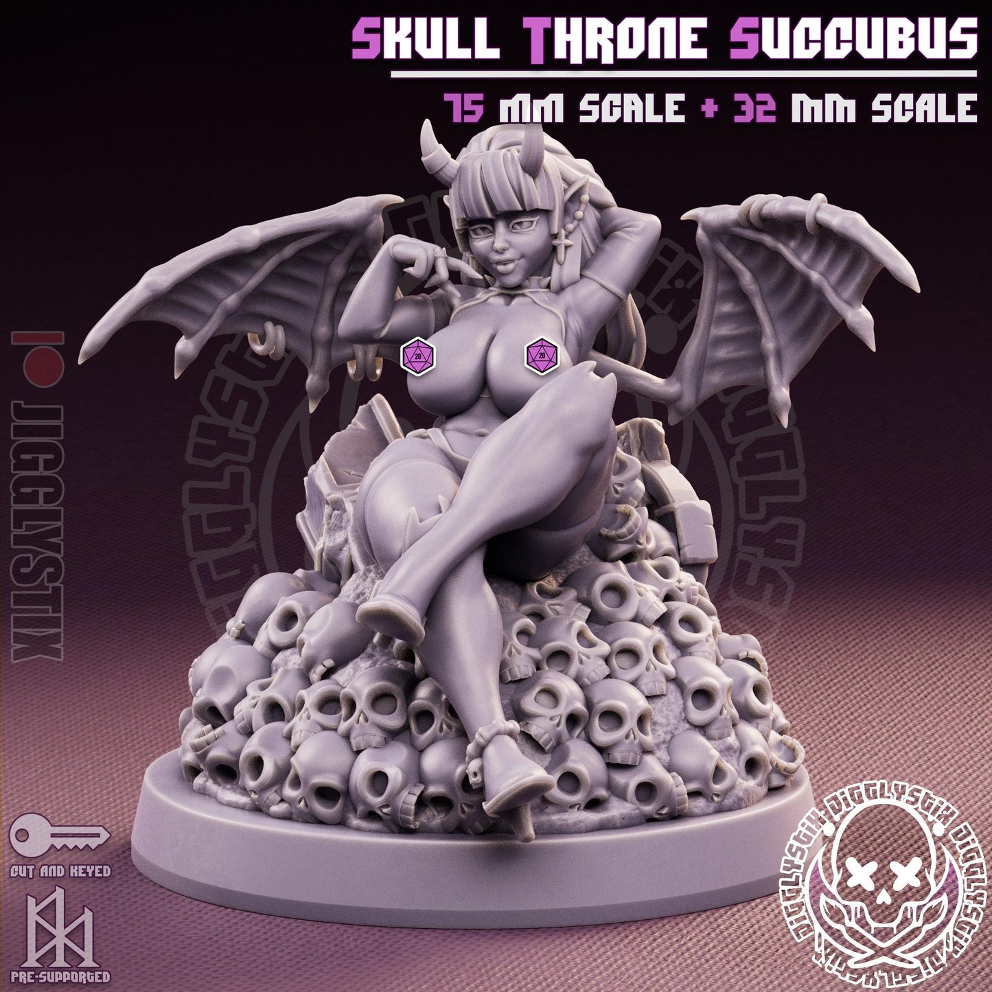 Skull Throne Succubus Miniature | Jigglystix