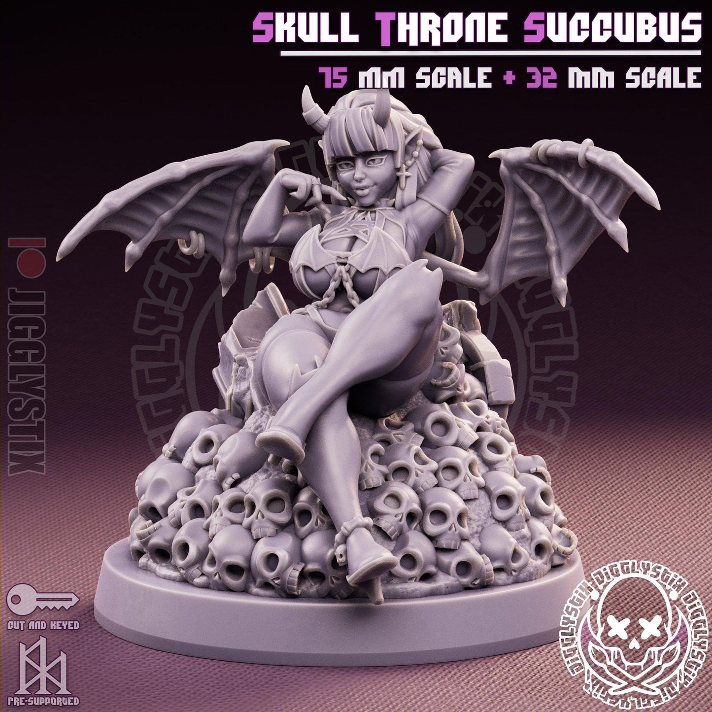 Skull Throne Succubus Miniature | Jigglystix