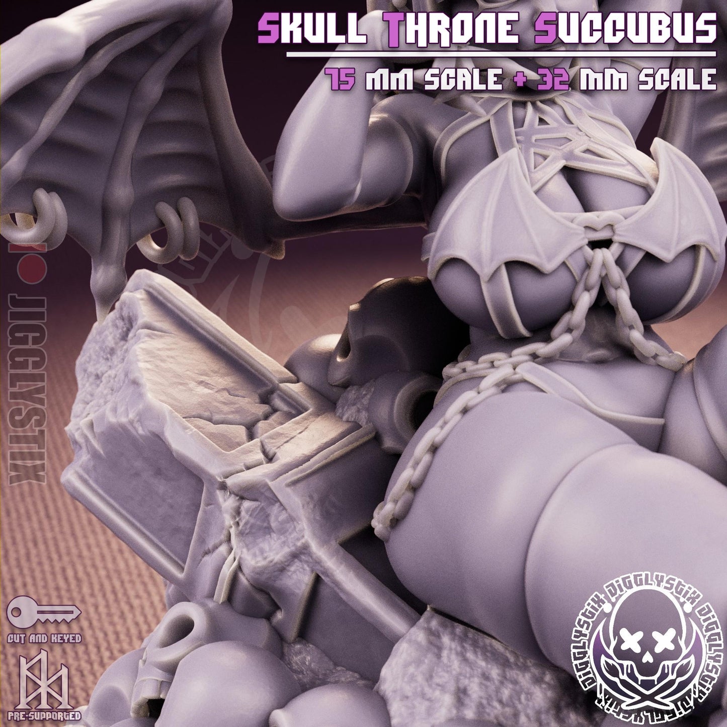 Skull Throne Succubus Miniature | Jigglystix
