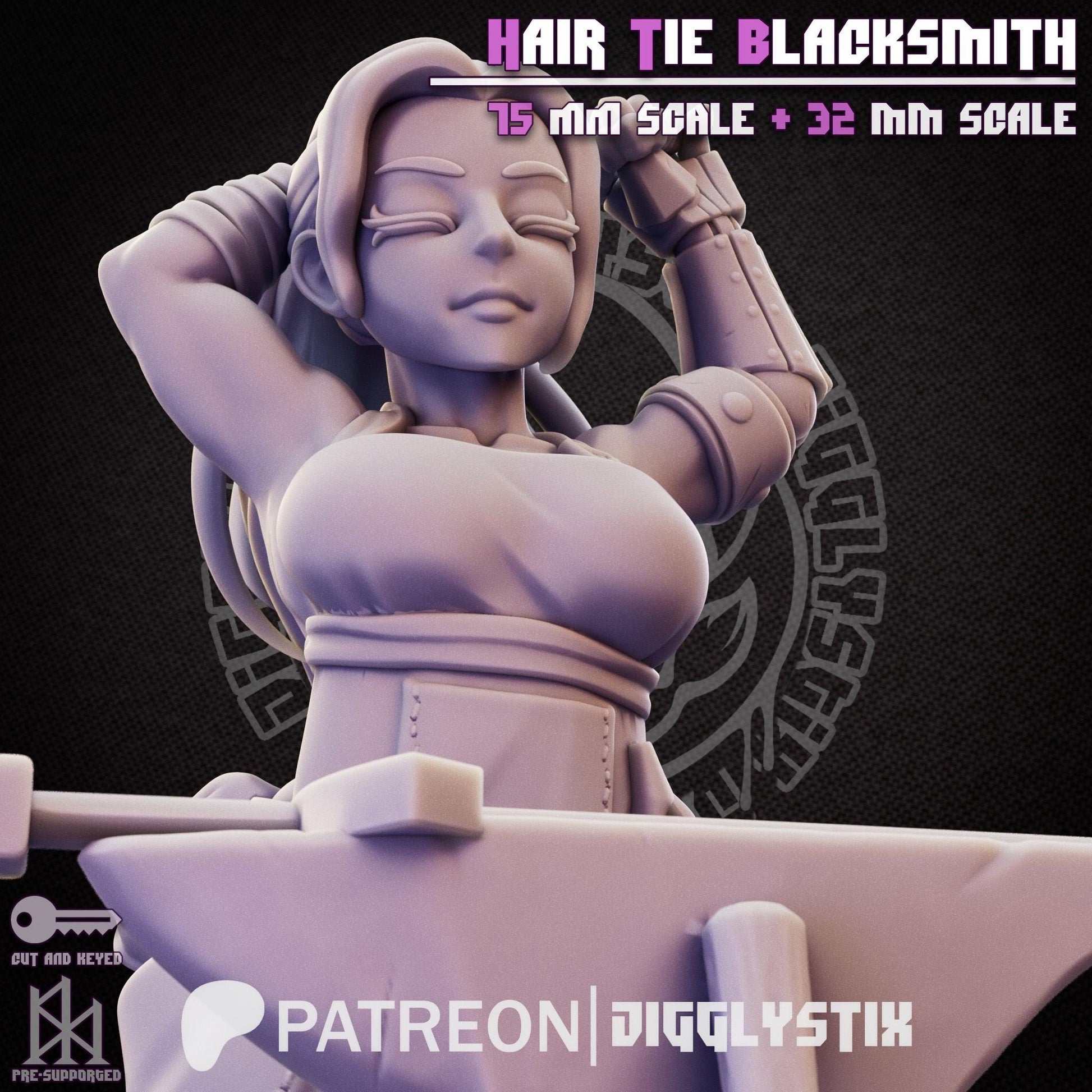 Hair Tie Blacksmith Pin Up Miniature | Jigglystix