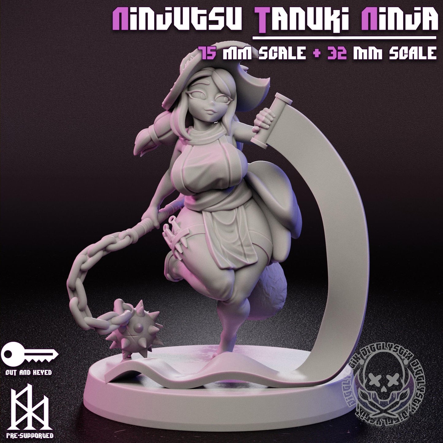 Ninjutsu Tanuki Ninja Miniature | Jigglystix